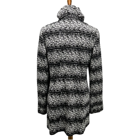 Akris Punto Black & White Cotton Tweed Sweater Casual Coat Womens Size 10 - Picture 5 of 14
